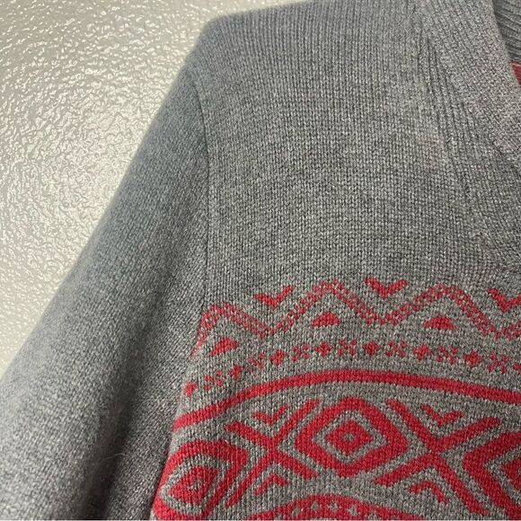 Eddie Bauer M Wool Blend Sweater V Neck Collared Classic Preppy Scholar Pullover - Picture 7 of 12